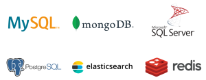 databases, mysql, mongodb, microsoftsql server, redis, elasticsearch, postgresql