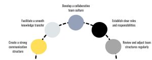 augmented teams, Strategies for Maintaining a Harmonious Balance, Create a strong communication structure, Facilitate a smooth knowledge transfer, Develop a collaborative team culture, Establish clear roles and responsibilities, Review and adjust team structures regularly